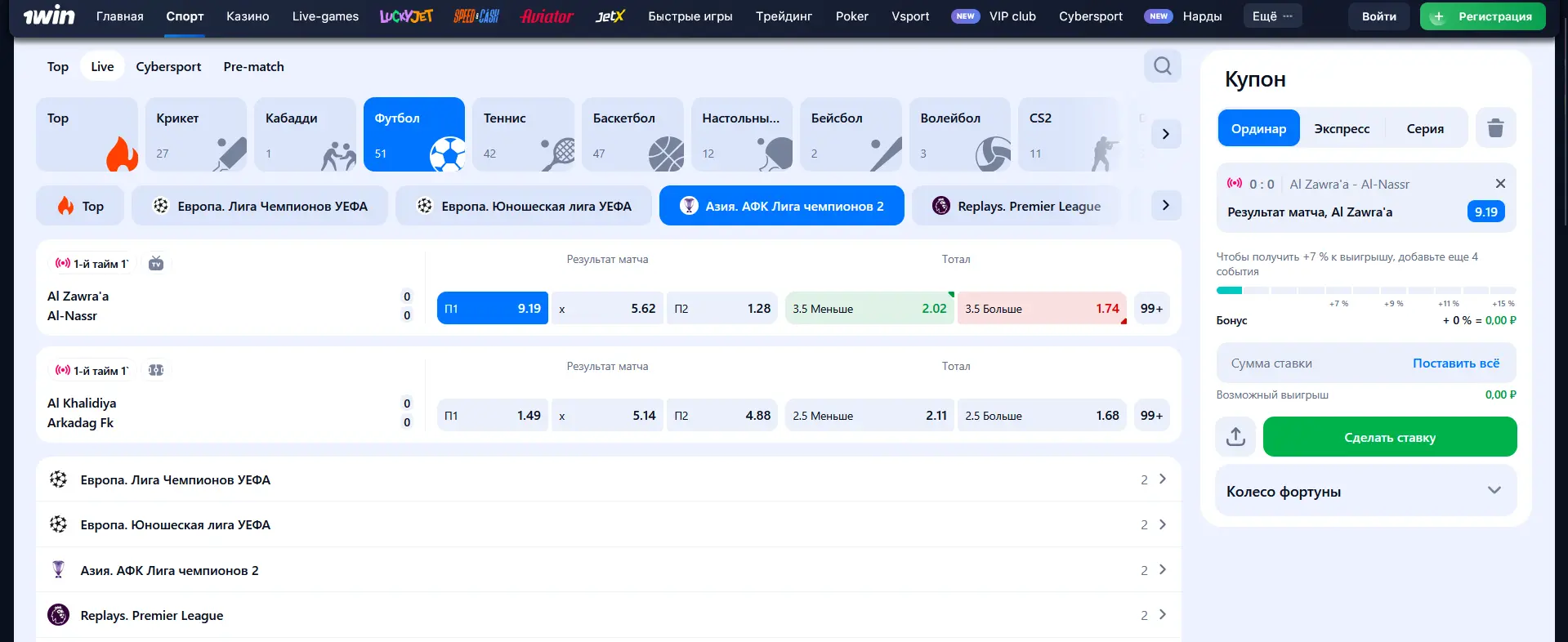 Ставки на спорт в 1Win Ставки на спорт в 1Win